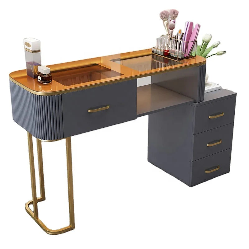 HKM-135187 Durable White Nail Table for Beauty Salons and Manicure Services