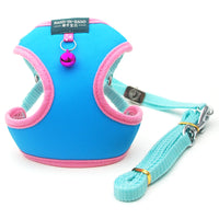 HKM-1353533 Breathable PU Mesh Vest-Style Harness with Adjustable Straps and Durable Copper Bell for Pets