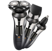 HKM-135379 3-in-1 Rechargeable Electric Rotary Shaver with Floating Cutting Heads for Comfortable Shaving