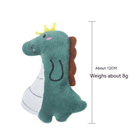 HKM-1353917 Bite-Resistant Catnip Plush Toy - Green Snake, Yellow Cockerel, Gray and Dark Green Dinosaurs, White Penguin