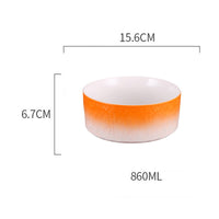 HKM-1354429 Ceramic Pet Bowl with Wooden Anti-Slip Base for Cats and Dogs - 860 ml, Easy to Clean