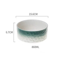 HKM-1354429 Ceramic Pet Bowl with Wooden Anti-Slip Base for Cats and Dogs - 860 ml, Easy to Clean