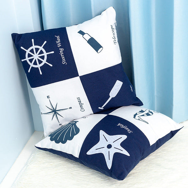 HKM-135443 Cute Cartoon Cushion with Deep Blue Ocean Design, 40x40cm, Cotton Cover and PP Cotton Filling