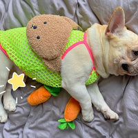 HKM-1354813 Summer Breathable Sun Protection Vest for Dogs - Orange and Green, Multiple Sizes Available