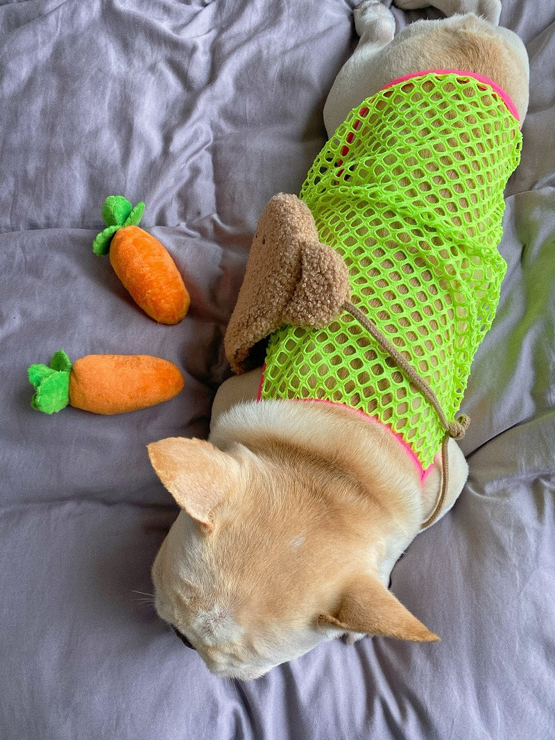 HKM-1354813 Summer Breathable Sun Protection Vest for Dogs - Orange and Green, Multiple Sizes Available