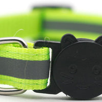 HKM-1356221 Reflective Monochrome Detachable Pet Safety Collar with Bell
