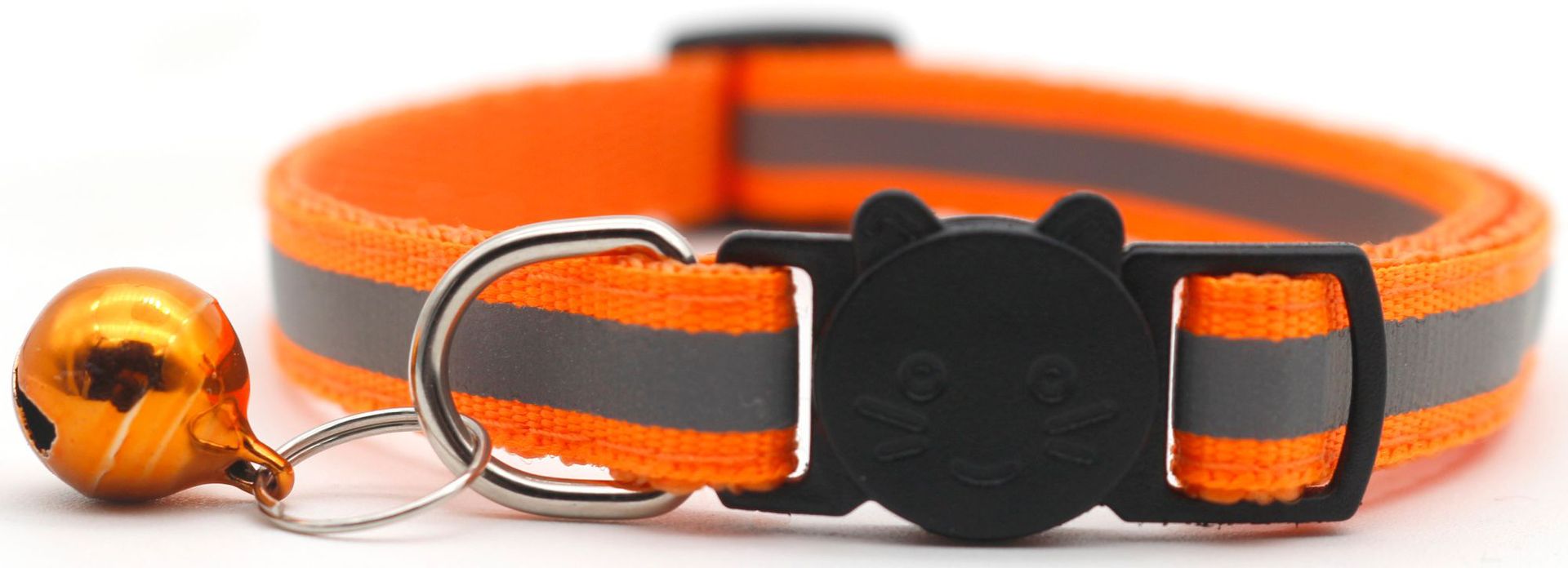 HKM-1356221 Reflective Monochrome Detachable Pet Safety Collar with Bell