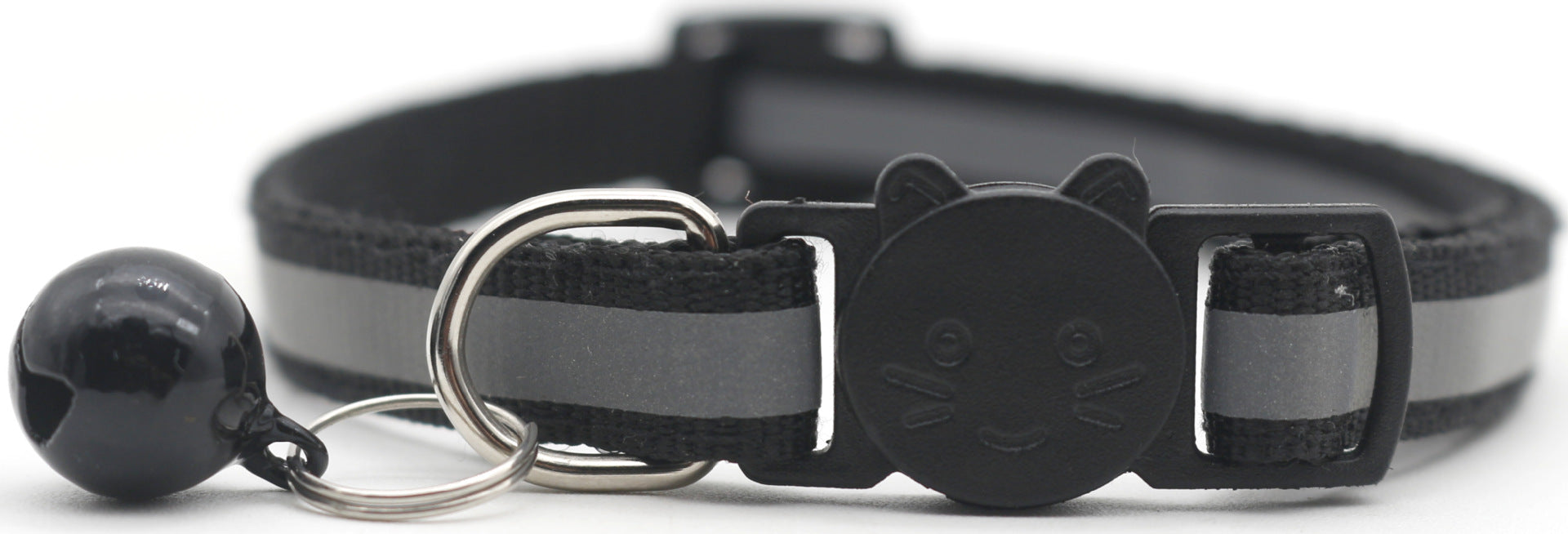 HKM-1356221 Reflective Monochrome Detachable Pet Safety Collar with Bell