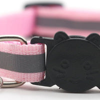 HKM-1356221 Reflective Monochrome Detachable Pet Safety Collar with Bell
