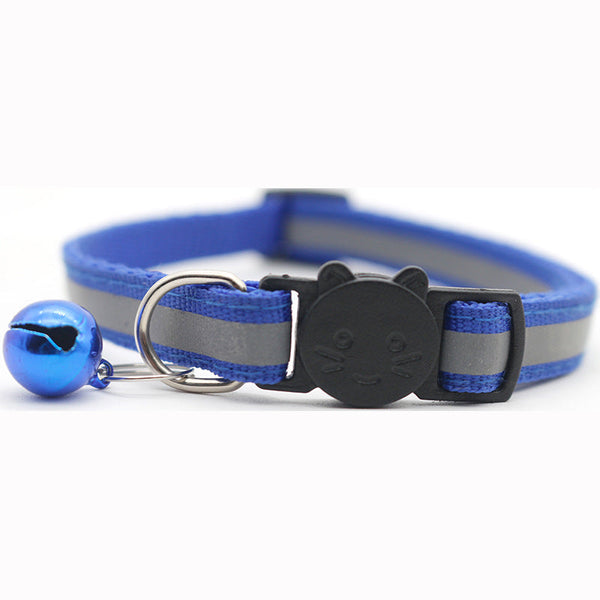 HKM-1356221 Reflective Monochrome Detachable Pet Safety Collar with Bell