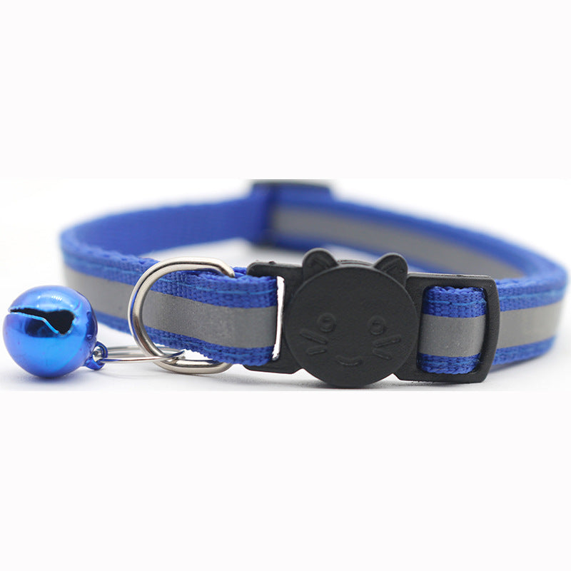 HKM-1356221 Reflective Monochrome Detachable Pet Safety Collar with Bell
