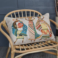 HKM-135635 Ethnic Style White Cai Li Cloth Cushion Cover, 40x60CM for Living Room & Bedroom