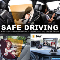 HKM-135635 Infrared Night Vision Rearview Mirror for Infants in Cars