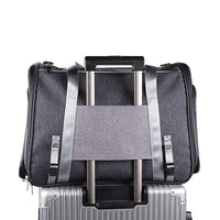 HKM-1356477 Portable Folding Pet Carrier for Cats and Dogs - Breathable Cloth Design, Medium Hardness, Black Gray Color