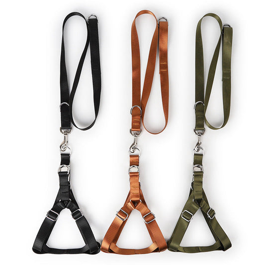 HKM-1359805 Buckle Chest and Back Traction Rope with Adjustable Leash and Solid Color Options