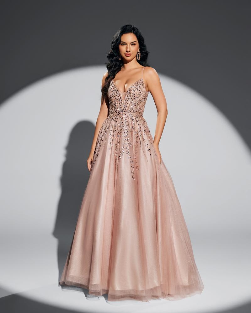 HKM-136019 Elegant Pink Evening Dress for Women - Style EZ25061
