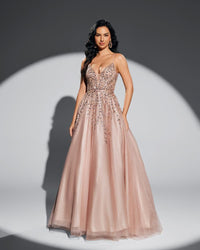 HKM-136019 Elegant Pink Evening Dress for Women - Style EZ25061