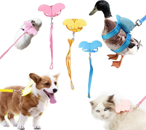 HKM-1361469 Adjustable Harness with Wings and Leash for Chickens, Ducks, Geese, Hens, and Small Pets