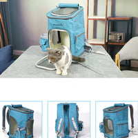 HKM-1362237 Folding Cat Carrier Bag - Durable Polyester, 33.7L Capacity, Medium to Hard Support