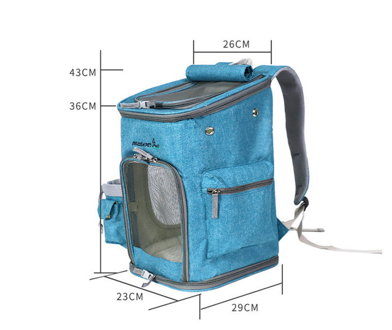 HKM-1362237 Folding Cat Carrier Bag - Durable Polyester, 33.7L Capacity, Medium to Hard Support