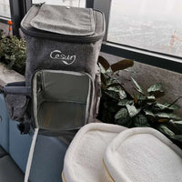 HKM-1362237 Folding Cat Carrier Bag - Durable Polyester, 33.7L Capacity, Medium to Hard Support