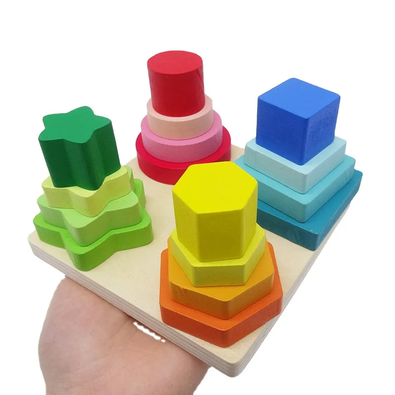 HKM-136275 Wooden Shape Sorter Toy for Kids – Montessori Educational Block Toy for Ages 2 to 4