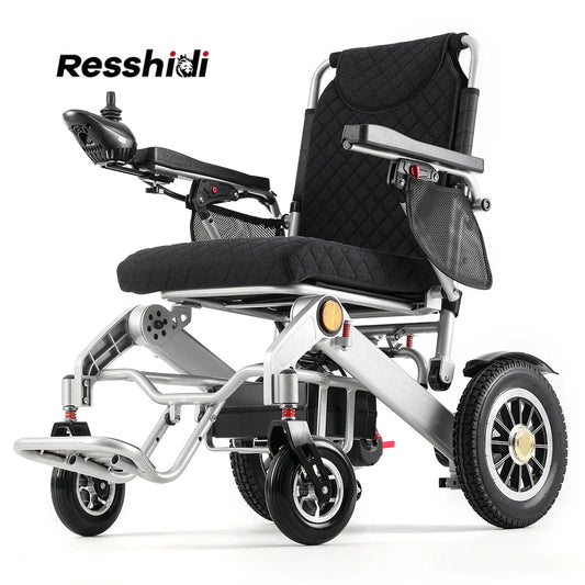 HKM-136339 Lightweight Electric Wheelchair with Quick Release Battery and Remote Control - Aluminum Alloy, 250W Motor, Compact Foldable Design