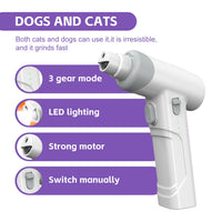HKM-1363773 Rechargeable LED Dog & Cat Nail Clippers with Safety Guard and Quiet Operation