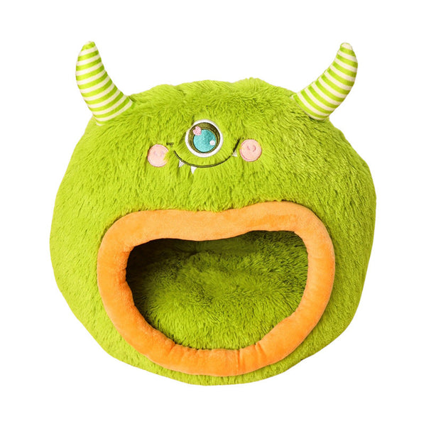 HKM-1364029 Cozy Fully Enclosed Cartoon Monster Pet Bed for Dogs and Cats - Soft and Warm for All Seasons