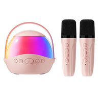 HKM-136467 Portable Mini Speaker with Wireless Dual Microphone for Karaoke and Audio Playback