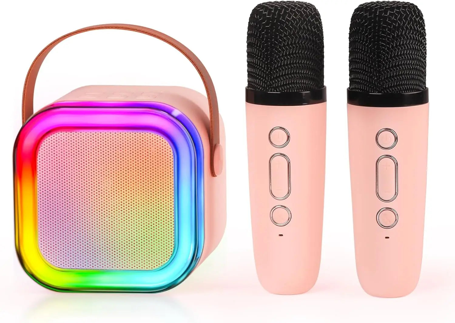 HKM-136467 Portable Mini Speaker with Wireless Dual Microphone for Karaoke and Audio Playback
