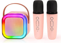 HKM-136467 Portable Mini Speaker with Wireless Dual Microphone for Karaoke and Audio Playback
