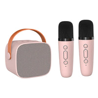 HKM-136467 Portable Mini Speaker with Wireless Dual Microphone for Karaoke and Audio Playback