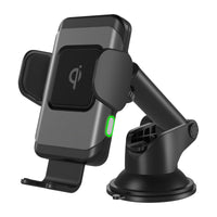 HKM-136531 10W Fast Wireless Car Charger - Grey ABS, 2A Output, Single USB Interface