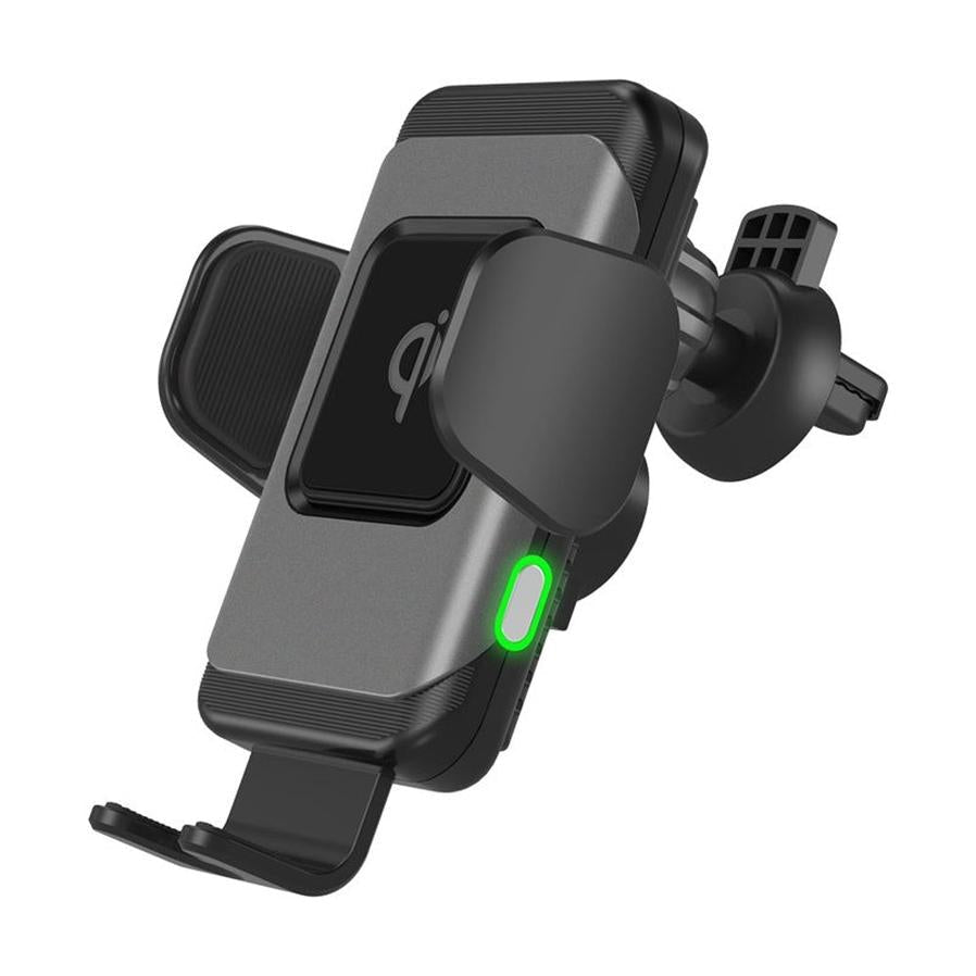 HKM-136531 10W Fast Wireless Car Charger - Grey ABS, 2A Output, Single USB Interface