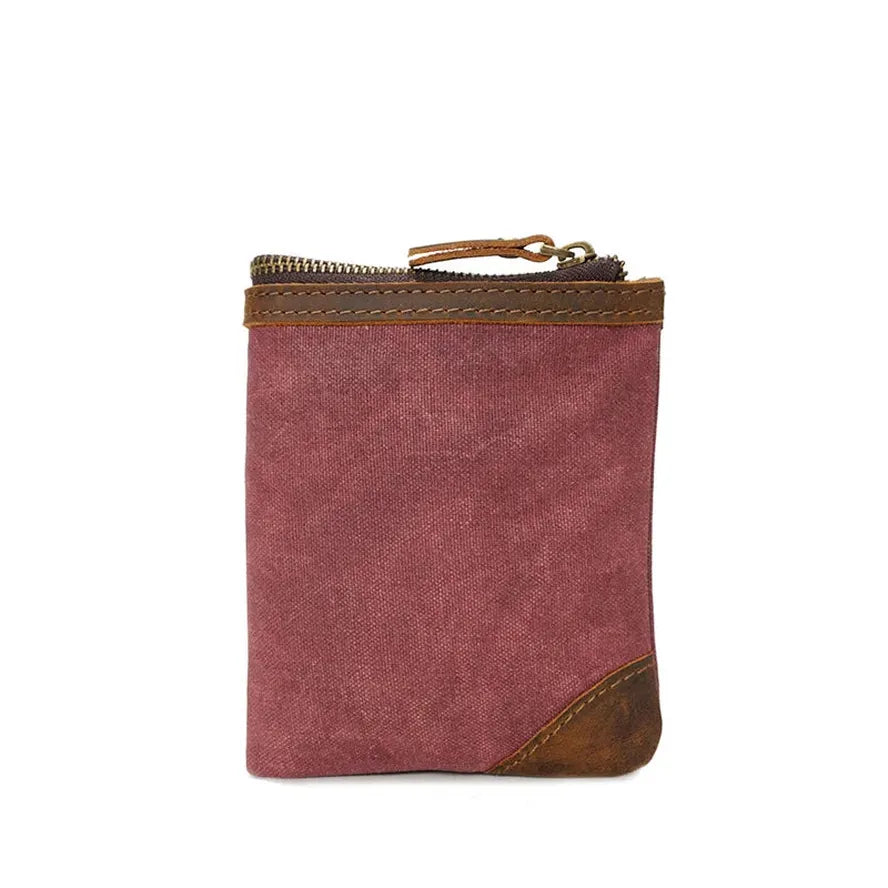 HKM-136531 Handmade Retro Waterproof Oil Wax Canvas Wallet for Men - Foldable Short Design