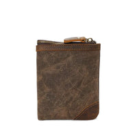 HKM-136531 Handmade Retro Waterproof Oil Wax Canvas Wallet for Men - Foldable Short Design