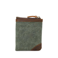 HKM-136531 Handmade Retro Waterproof Oil Wax Canvas Wallet for Men - Foldable Short Design