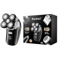 HKM-136531 Rechargeable 3D Rotary Shaver with Cleansing Brush and Grooming Attachments