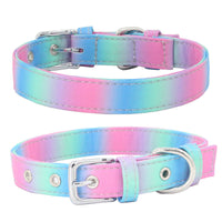 HKM-1365565 Colorful Double Layer Canvas Dog Collar with Traction Leash - Durable and Reflective