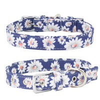 HKM-1365565 Colorful Double Layer Canvas Dog Collar with Traction Leash - Durable and Reflective