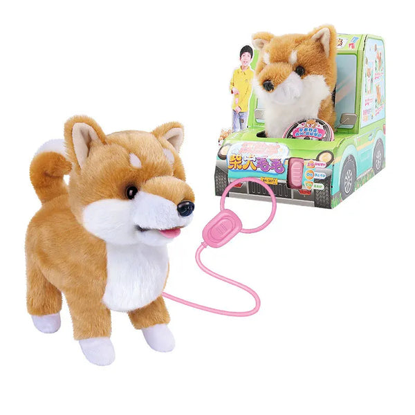 HKM-136723 Interactive Walking Plush Corgi Doll Toy for Kids, Soft Comfortable Cuddle Pet, Perfect for Ages 0-13 Years