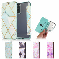 HKM-136723 Marble Hot Stamping Leather Flip Case for Samsung Galaxy S20, S21, S20FE, NOTE20, A51, A21S