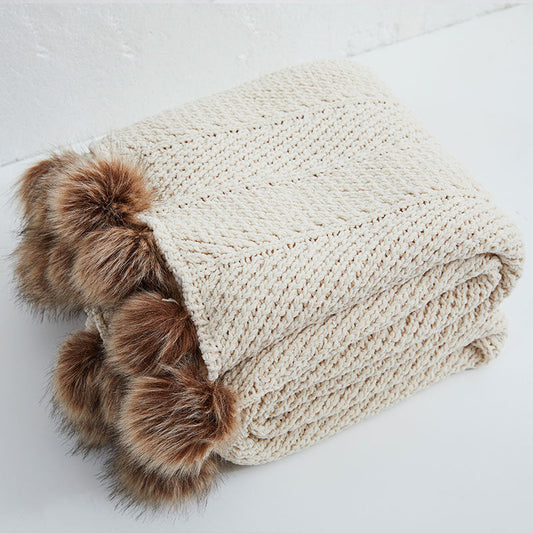 HKM-136787 Super Soft Chenille Office Nap Blanket - Polyester Fiber, 130x160CM, Available in Multiple Colors