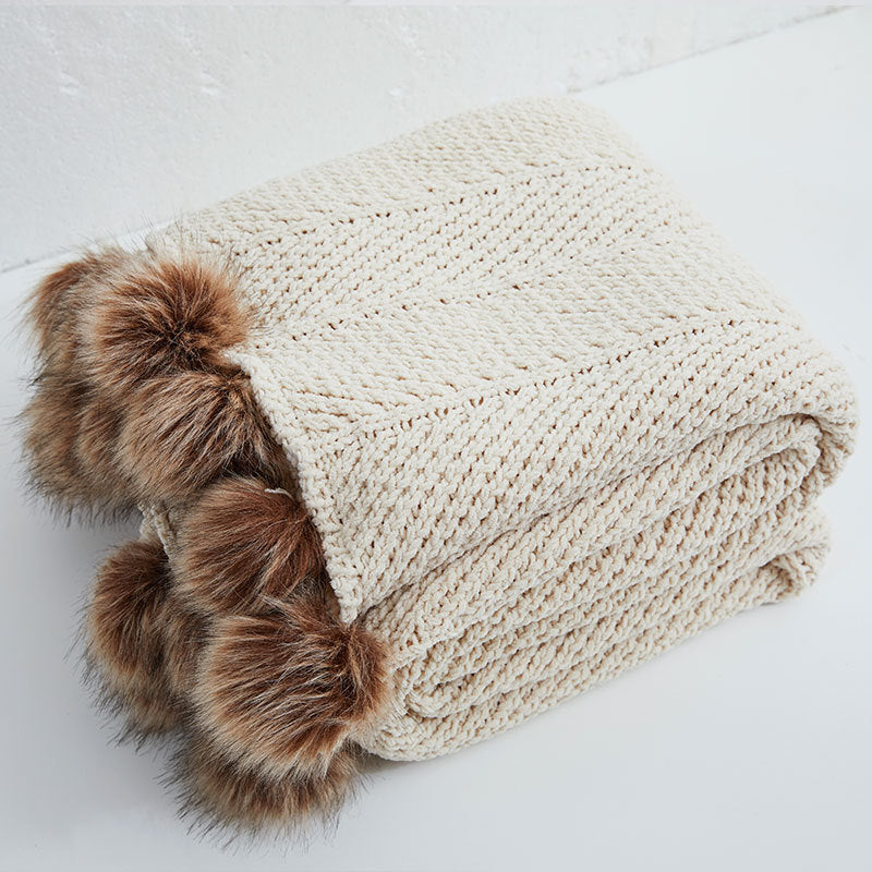 HKM-136787 Super Soft Chenille Office Nap Blanket - Polyester Fiber, 130x160CM, Available in Multiple Colors