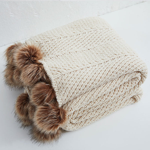 HKM-136787 Super Soft Chenille Office Nap Blanket - Polyester Fiber, 130x160CM, Available in Multiple Colors