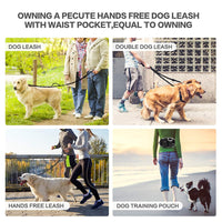 HKM-1367997 Hands-Free Dog Training Leash with Adjustable Waist Bag for Treats and Essentials