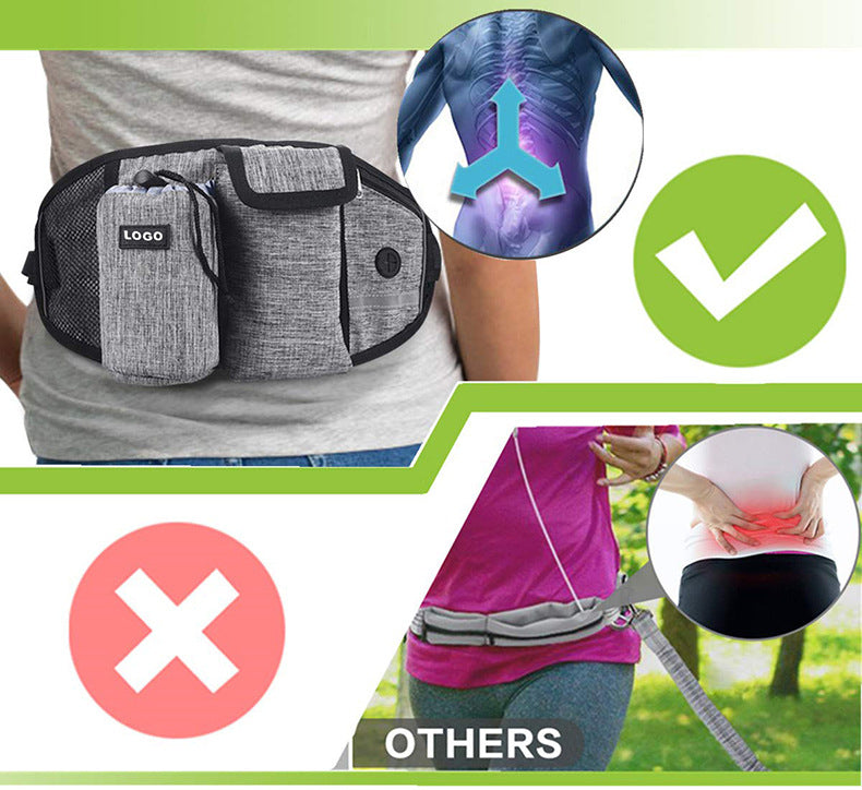 HKM-1367997 Hands-Free Dog Training Leash with Adjustable Waist Bag for Treats and Essentials