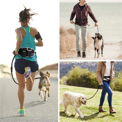 HKM-1367997 Hands-Free Dog Training Leash with Adjustable Waist Bag for Treats and Essentials