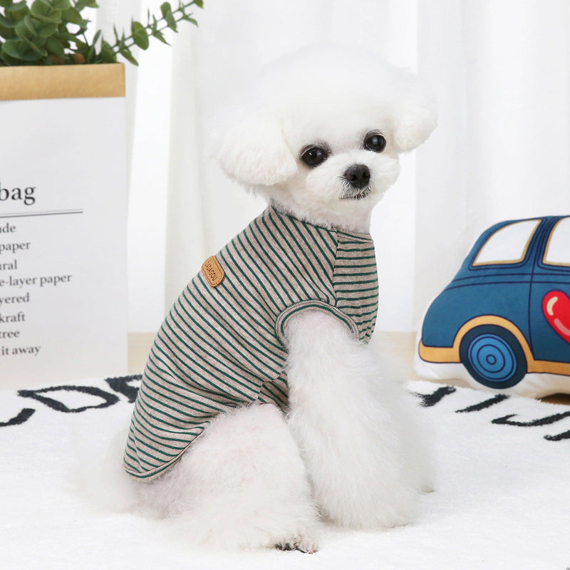 HKM-1368125 Thin Striped Cotton Vest for Dogs and Cats - Casual Pet Apparel